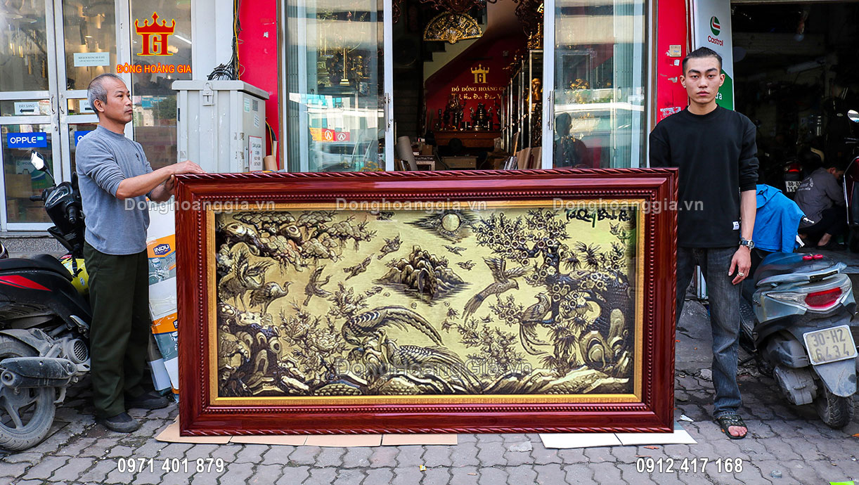 Nguyên liệu chế tác tranh tứ quý bình an bằng đồng là đồng nguyên chất loại I